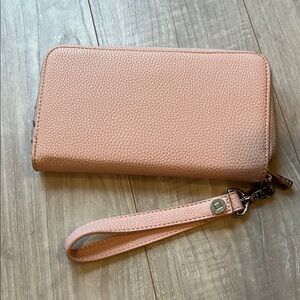 Pink Leather Wristlet Wallet